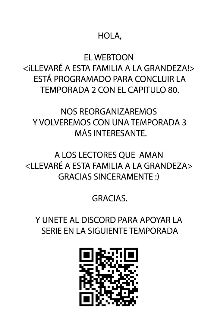Llevaré a esta familia a la grandeza Capítulo 80.5 - Page 1