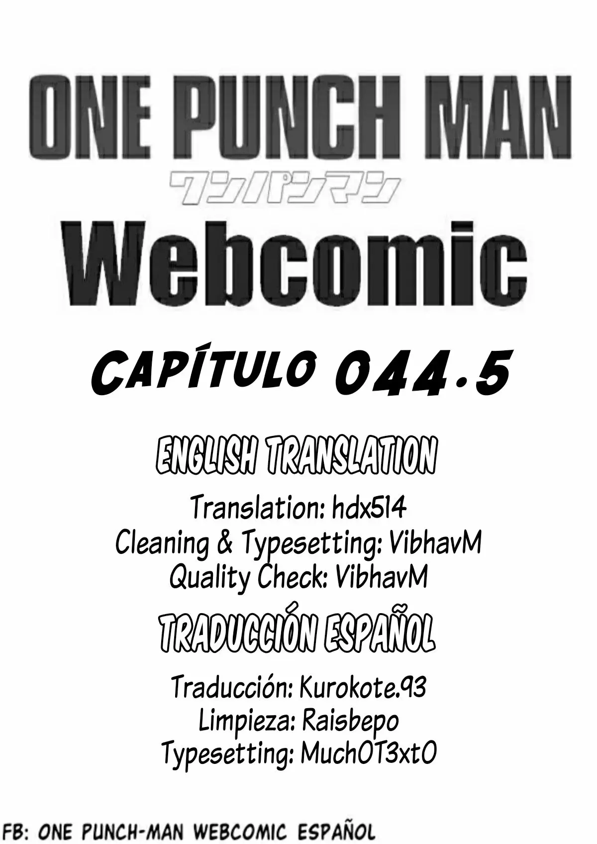 One Punch-Man Capítulo 44.5 - Page 1